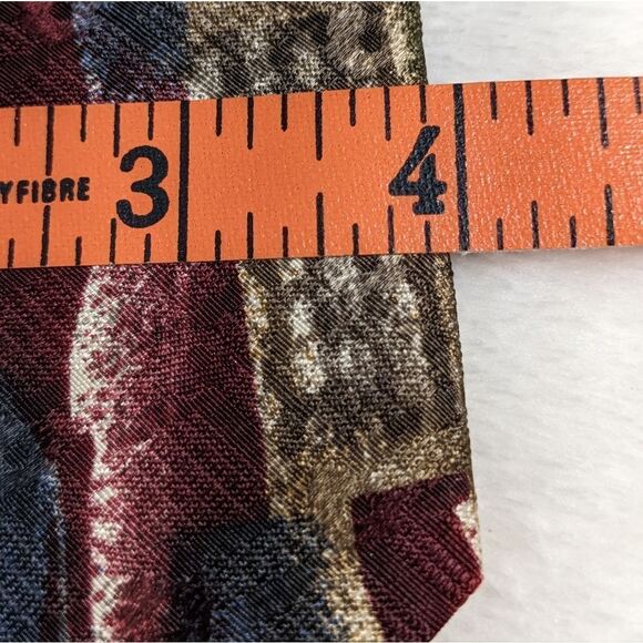 Vintage Men's 100% Silk Tie  - Abstract Motif   - Made in Italy - Picture 4 of 11